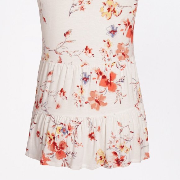 MAURICES Floral Button Front Babydoll Tank Top XS - Picture 3 of 4